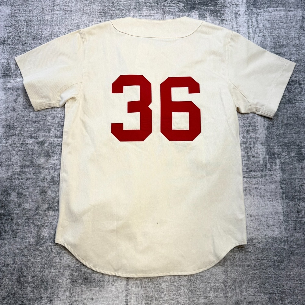 Ebbits‎ Field Flannels Harvard University Jersey Adult Small Cream Twill NEW - Picture 7 of 10
